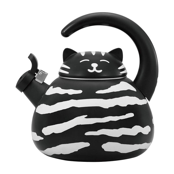 Supreme Housewares Supreme Housewares Gourmet Art Black Cat Enamel-on-Steel Whistling Kettle - DimpzBazaar.com