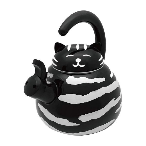 Supreme Housewares Supreme Housewares Gourmet Art Black Cat Enamel-on-Steel Whistling Kettle - DimpzBazaar.com