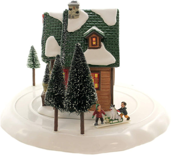 Department 56 Department 56 Village Accessories Winter Wonderland Cabin Lighted Buildings, 8.66-inch Height - DimpzBazaar.com