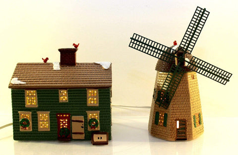 Department 56 Department 56 The Original Snow Village Home Sweet Home House & Windmill #51268 - DimpzBazaar.com