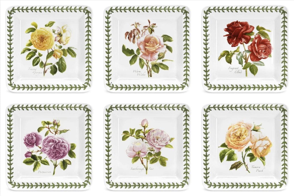 Portmeirion Portmeirion Botanic Roses Square Salad Plate - Set of 6 - DimpzBazaar.com