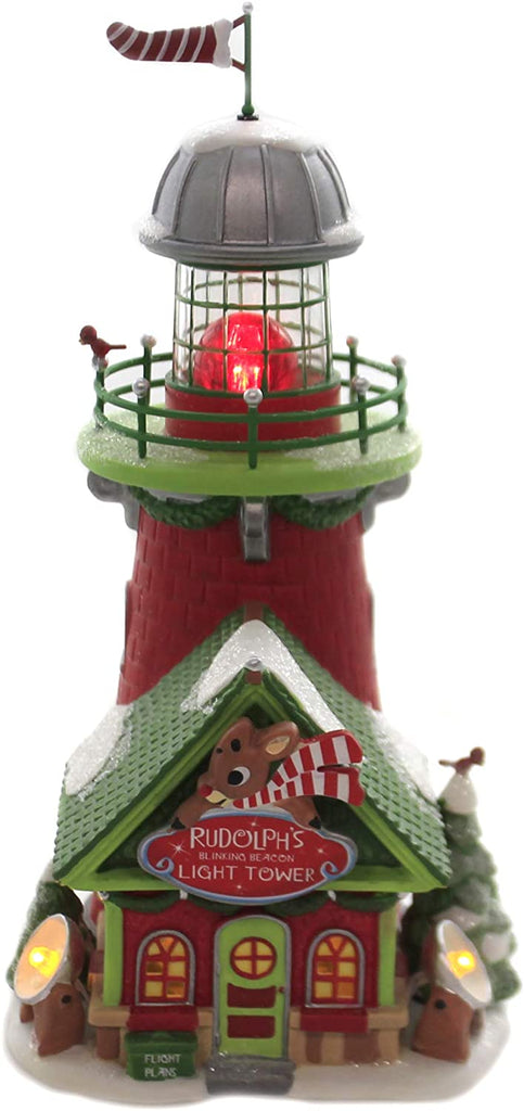Department 56 Department 56 North Pole Series Rudolph's Blinking Beacon Lighted Buildings, 7.8-inch Height - DimpzBazaar.com