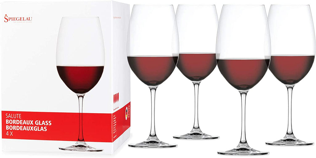 Spiegelau Spiegelau Salute Bordeaux Wine Glasses - (Clear Crystal, Set of 4 Red Wine Glasses) - DimpzBazaar.com