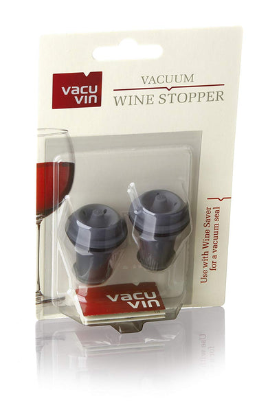Vacu Vin Vacu Vin Wine Saver Vacuum Stoppers Set of 2 – Grey - DimpzBazaar.com