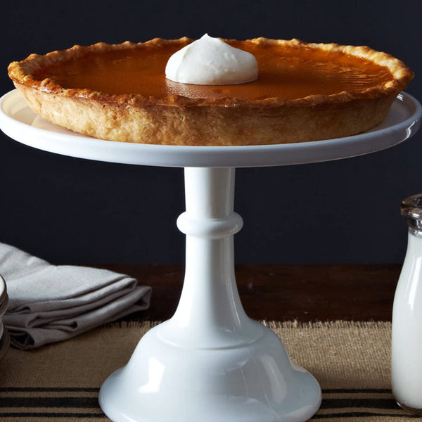 Mosser Glassware Mosser Glass 12" Milk Glass Cake Plate/stand - DimpzBazaar.com