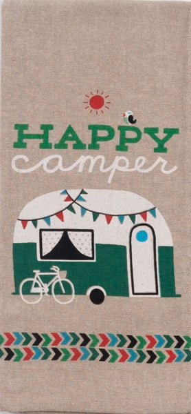Kay Dee Kay Dee Designs Camping Adventures Chambray Towel Set - One Each Happy Camper & I Heart Camping - DimpzBazaar.com