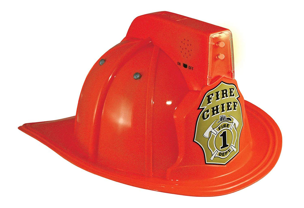 Aeromax Costumes Jr. Fire Fighter Red Helmet w/Lights & Siren Costume Hat Child - DimpzBazaar.com