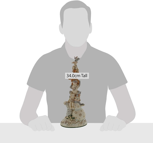 Enesco Enesco Jim Shore Heartwood Creek White Woodland Snowman Stacked Figurine, 13.31 Inch, Multicolor - DimpzBazaar.com