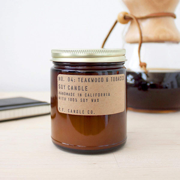 P.F. Candle Co. P.F. Candle Co. - No. 04: Teakwood & Tobacco Soy Candle - DimpzBazaar.com