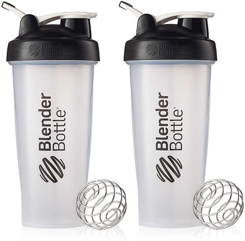 Blender Bottle BlenderBottle Classic Loop Top Shaker Cup, 28-Ounce, Black/Clear, Pack of 2 - DimpzBazaar.com