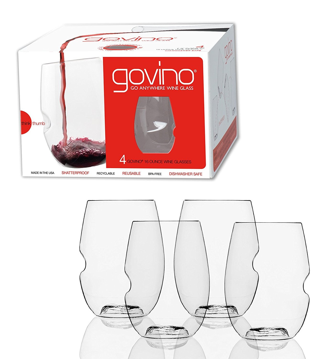 Govino tritan wine glass dishwasher safe - 16 oz.
