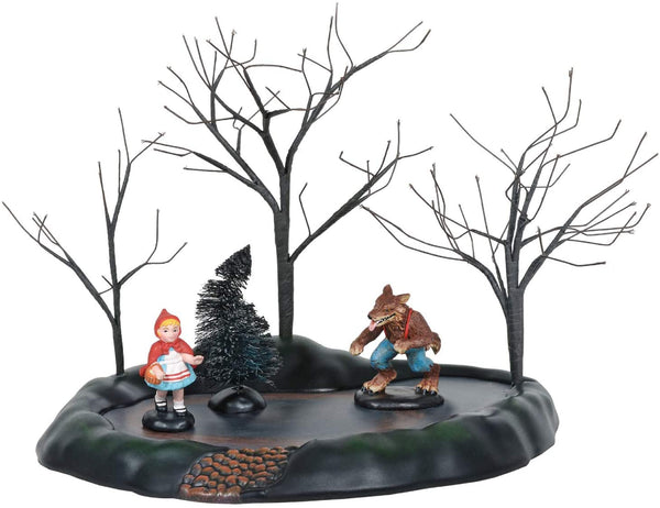 Department 56 Department 56 Village Collection Accessories Halloween Little Red Riding Hood Animated Figurine Set, 8.5 Inch, Multicolor - DimpzBazaar.com