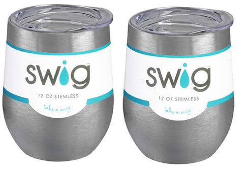 SWIG Occasionally Made O-SW-9-BK Swig Wine Cup, 12 oz (Stainless Steel (Pack of 2)) - DimpzBazaar.com