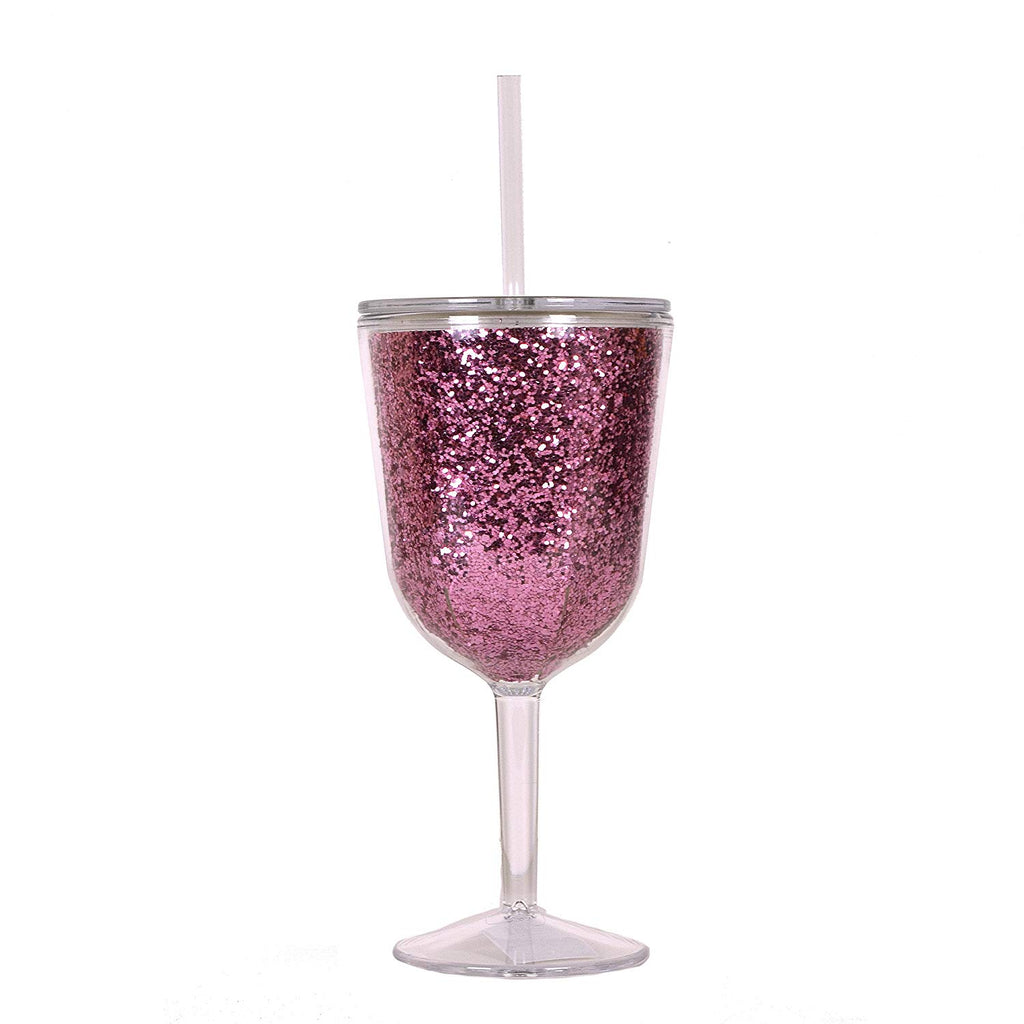 Slant Collections Double Wall 13oz Glitter Wine Glasses By Slant Collections - DimpzBazaar.com
