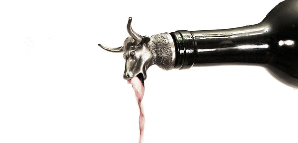 Spectrum Longhorn Wine Aerator Pourer Premium Aerating Pourer FDA Approved Stainless Steel Food Grade Silicone Stopper - DimpzBazaar.com