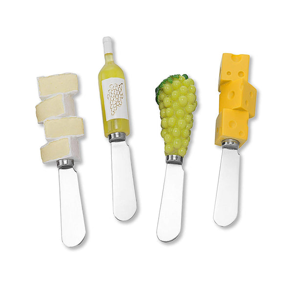 Supreme Housewares Mr. Spreader 4-Piece Wine & Cheese Resin Cheese Spreader - DimpzBazaar.com