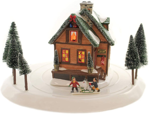 Department 56 Department 56 Village Accessories Winter Wonderland Cabin Lighted Buildings, 8.66-inch Height - DimpzBazaar.com