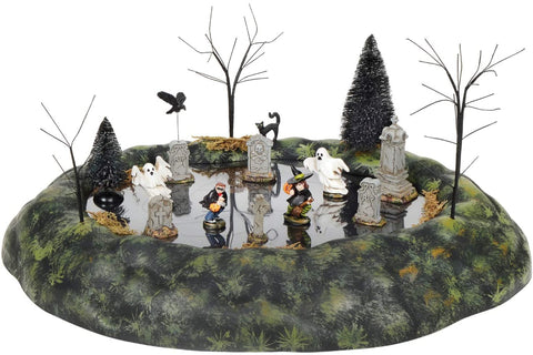 Department 56 Department 56 Village Collection Accessories Halloween Ghosts in Graveyard Animated Figurine Set, 7.87 Inch, Multicolor - DimpzBazaar.com