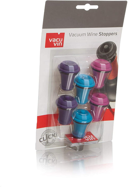 Vacu Vin Vacu Vin Original Wine Vacuum Stoppers Set of 12 Gift Set of 6 Grey and 6 Color - DimpzBazaar.com