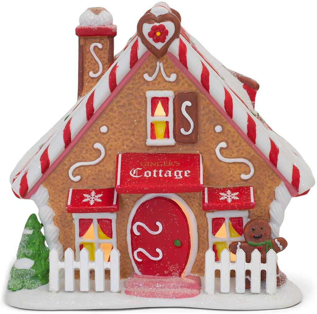 Department 56 Department 56 North Pole Series Ginger's Cottage Lighted Building, 5.12 in H - DimpzBazaar.com