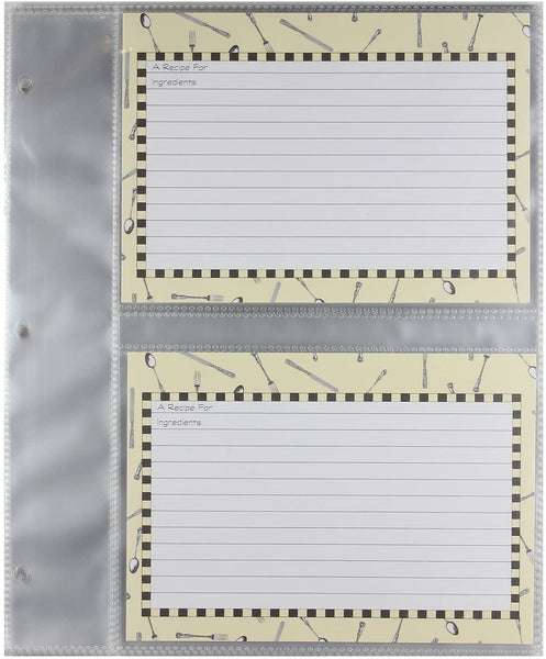 Gibson CR Gibson QP-13 Deluxe Binder pocket page refills, 20 pocket sheet (holds 40 recipe cards) - DimpzBazaar.com
