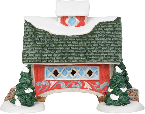 Department 56 Department 56 New England Village Jim Shore White Rose Covered Bridge Figurine, 4.7 Inch, Multicolor - DimpzBazaar.com