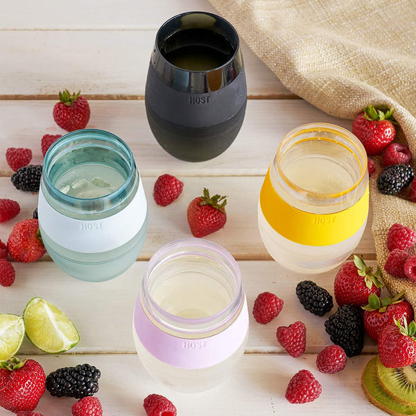 Host Host Wine Cooling Cup Double Wall Insulated Freezable Drink Chilling Tumbler with Freezing Gel, Set of 1, 9 oz, Tangerine - DimpzBazaar.com