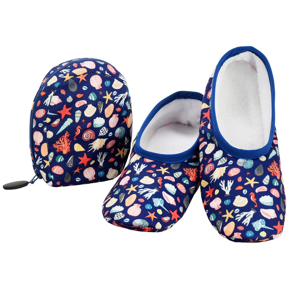 Snoozies Snoozies Skinnies & Travel Pouch | Purse Slippers for Women | Travel Flats with Pouch | Womens Slippers On The Go - DimpzBazaar.com