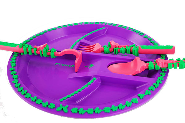 Constructive Eating Constructive Eating - Garden Fairy Utensil Set with Garden Plate - DimpzBazaar.com