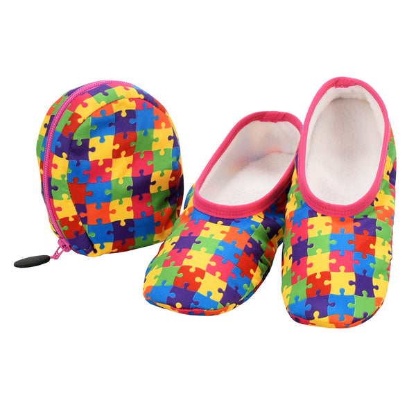 Snoozies Snoozies Skinnies & Travel Pouch | Purse Slippers for Women | Travel Flats with Pouch | Womens Slippers On The Go - DimpzBazaar.com