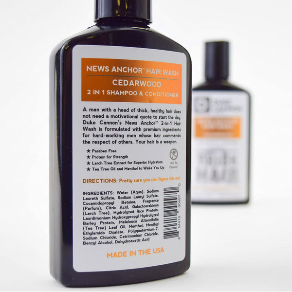 Duke Cannon Duke Cannon News Anchor Thick Hair Wash 2-in-1 Shampoo and Conditioner for Men, Fl 10oz (2 Pack) - DimpzBazaar.com