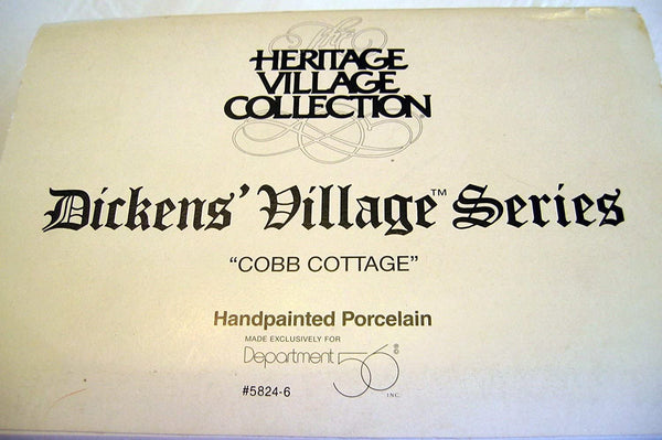 Department 56 Heritage Village Collection; Dicken's Village Series: "Cobb Cottage" #5824-6 by Department 56 - DimpzBazaar.com