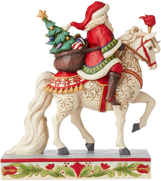 Enesco Enesco Jim Shore Heartwood Creek Santa Riding White Horse Figurine, 9-Inch Height - DimpzBazaar.com