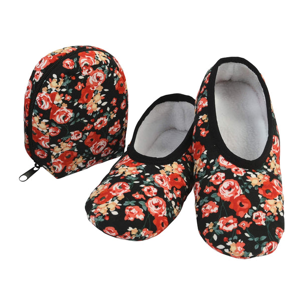 Snoozies Snoozies Skinnies & Travel Pouch | Purse Slippers for Women | Travel Flats with Pouch | Womens Slippers On The Go - DimpzBazaar.com