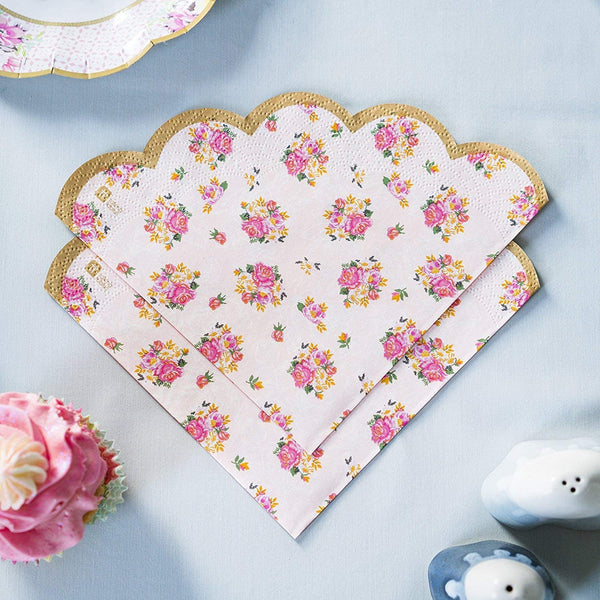 Talking Tables Talking Tables Vintage Floral Tea Party Supplies | Scalloped Paper Plates, Napkins, Tea Cups and Saucer Sets | Also Great for Wedding Parties, Bridal Shower, Baby Shower and Birthday Party - DimpzBazaar.com