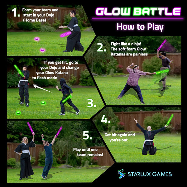Starlux Games Starlux Games Glow Battle: A Ninja Game with Glow-in-The-Dark Foam Swords - DimpzBazaar.com