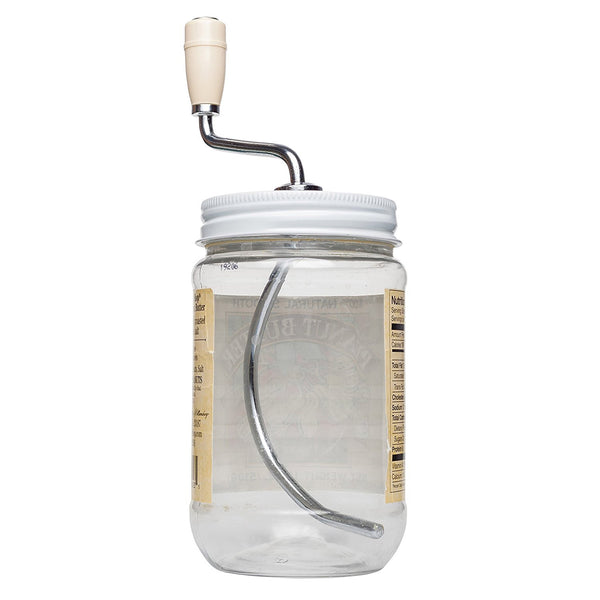 Witmer Company Grandpa Witmer's Old Fashioned Mess-Free Nut Butter and Natural Peanut Butter Mixer, Made in America, BPA Free, Fits 16-Ounce Jars with 2.75-Inch Lids - DimpzBazaar.com