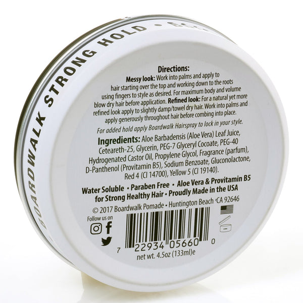 Boardwalk Pomade Boardwalk Pomade Strong-Hold Pomade 4.5oz, Aloe Vera Pomade, Vegan, Paraben Free. - DimpzBazaar.com