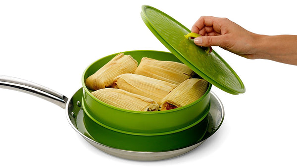 Chef'n Chef'n SteamSum Stackable Stovetop Wok or Microwave Steamer (10-Inch, Green) - DimpzBazaar.com