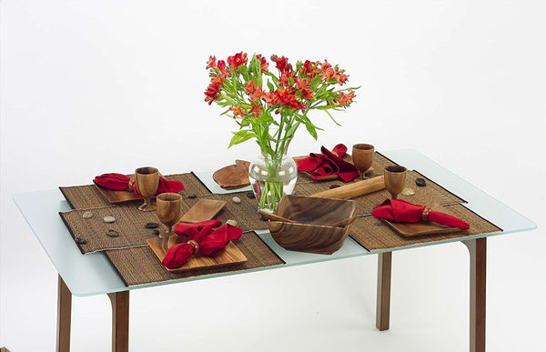 Pacific Merchants Trading Pacific Merchants Acaciaware 10-Inch Acacia Wood Square Serving Tray - DimpzBazaar.com