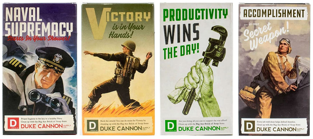 Duke Cannon Duke Cannon WWII Era Collection of Men's Big Brick of Soap: Accomplishment, Victory, Naval Supremacy, and Productivity - DimpzBazaar.com