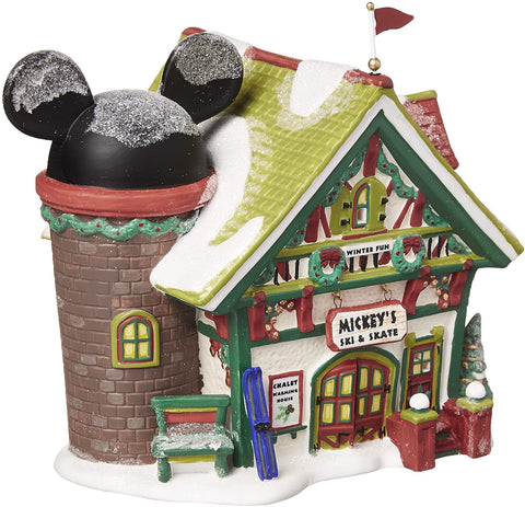 Department 56 Department 56 Disney Village Mickey's Ski Chalet Lit House, 6.5 inch - DimpzBazaar.com