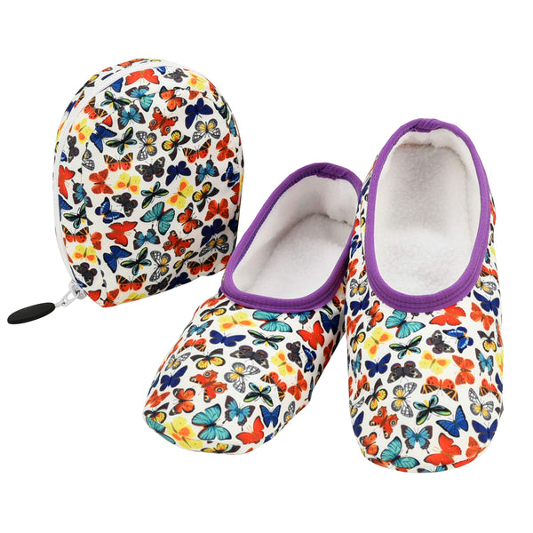 Snoozies Snoozies Skinnies & Travel Pouch | Purse Slippers for Women | Travel Flats with Pouch | Womens Slippers On The Go - DimpzBazaar.com