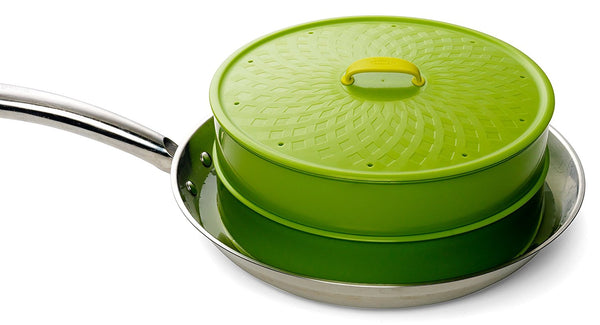 Chef'n Chef'n SteamSum Stackable Stovetop Wok or Microwave Steamer (10-Inch, Green) - DimpzBazaar.com