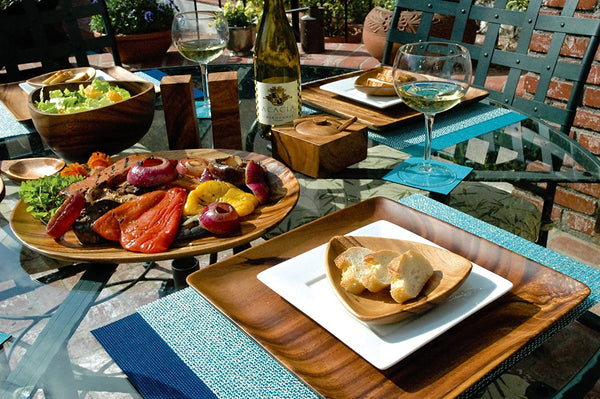 Pacific Merchants Trading Pacific Merchants Acaciaware 10-Inch Acacia Wood Square Serving Tray - DimpzBazaar.com