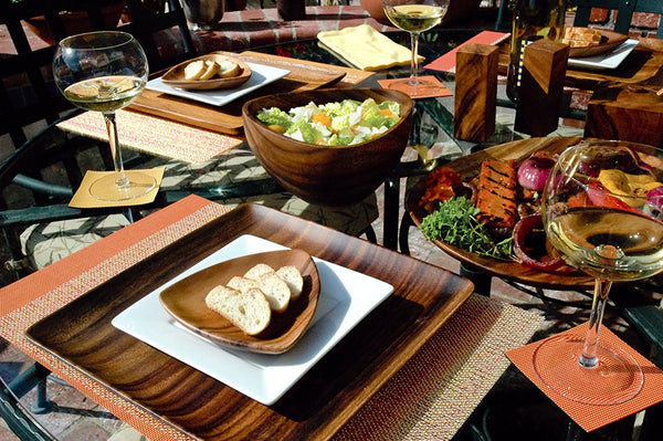 Pacific Merchants Trading Pacific Merchants Acaciaware 10-Inch Acacia Wood Square Serving Tray - DimpzBazaar.com