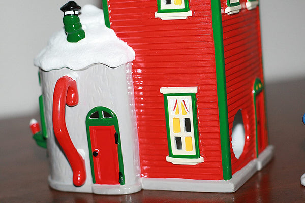 Department 56 Department 56 Snow Village "Saturday Morning Downtown" Start a tradition Kringle's Toy Shop, Nikki's Cocoa shop 8 piece set - DimpzBazaar.com