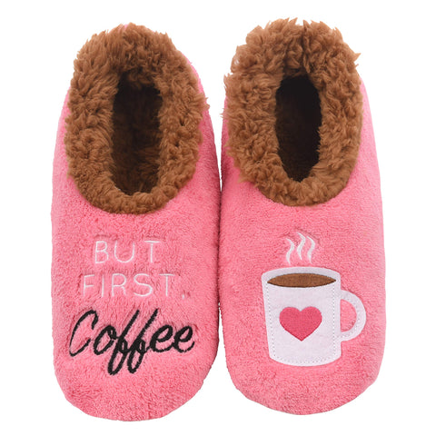 Snoozies Snoozies Pairables Womens Slippers - House Slippers - But First Coffee - DimpzBazaar.com