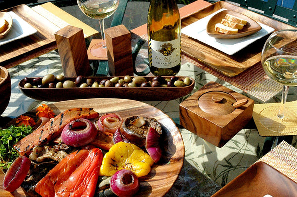 Pacific Merchants Trading Pacific Merchants Acaciaware 10-Inch Acacia Wood Square Serving Tray - DimpzBazaar.com