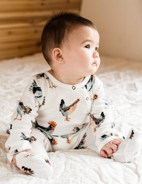 MilkBarn MilkBarn Long Sleeve Footed Organic Romper Lavender Dot - DimpzBazaar.com